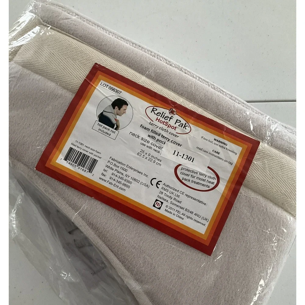 Relief Pak HotSpot Moist Heat Pack Cover ‎ Terry with Foam-Fill neck 9
